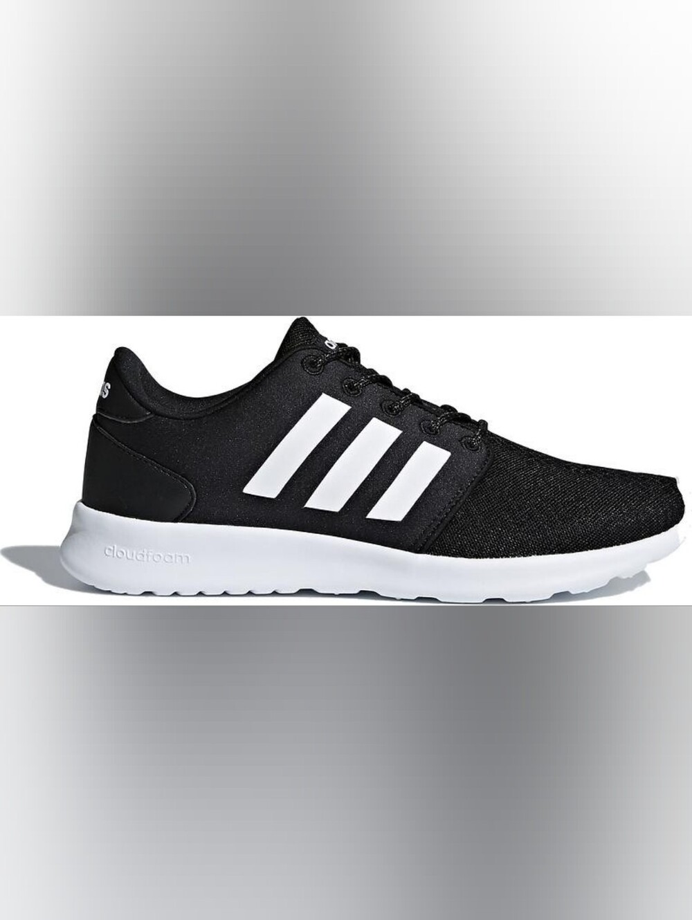 Adidas Women's QT Racer Cloudfoam Sneaker Tennis Shoe Black White - Size 9.5